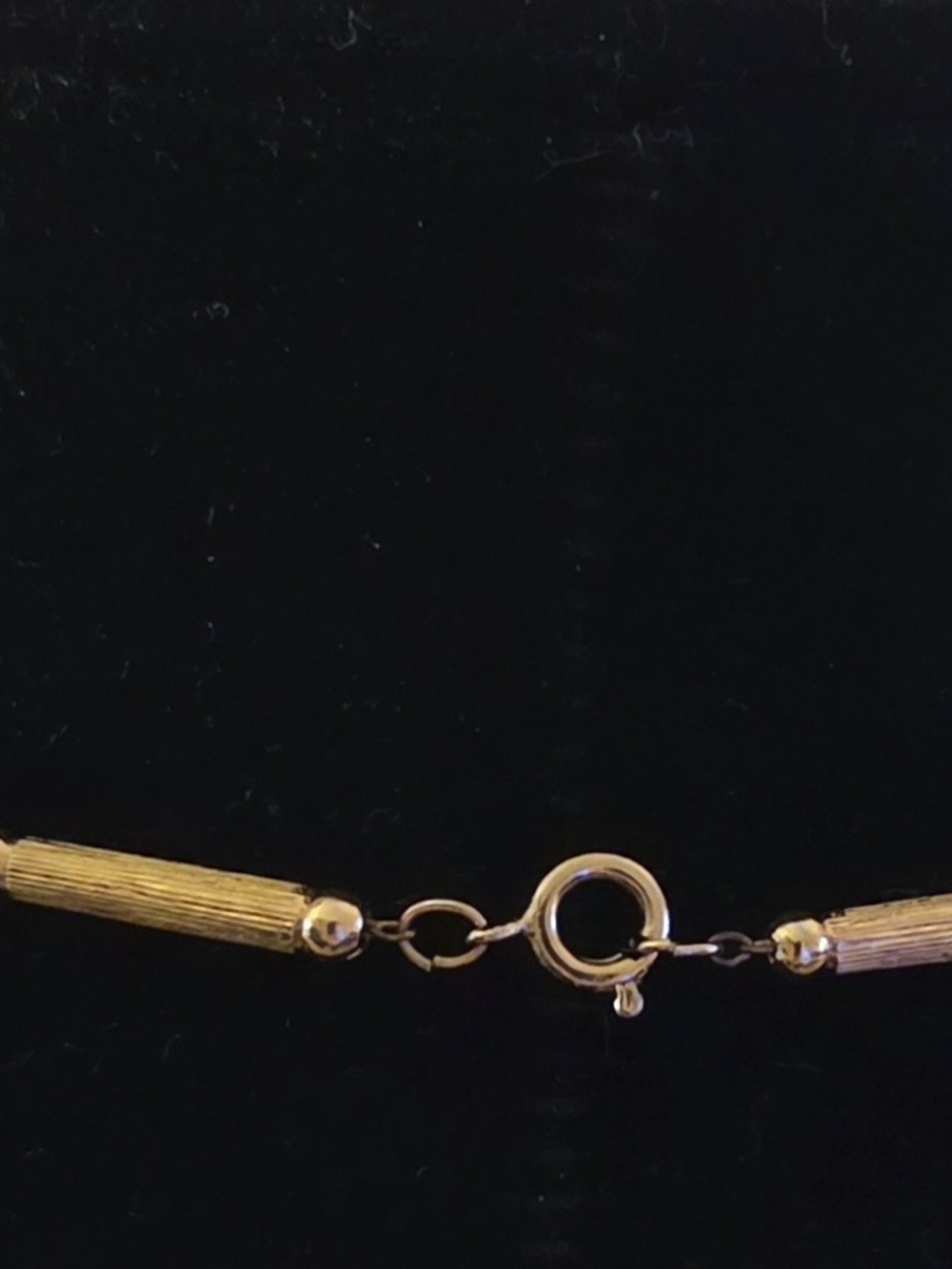Vintage Textured Gold Bar & Faux Pearl Station Chocker - Retro Mid-Century - Picture 4 of 4